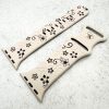 Silicone Floral Engraved Watch Strap Apple Watch - Starlight White / Black