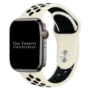 Silicone Sport Watch Strap Apple Watch - Antique White / Black