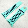 Silicone Sport Watch Strap Apple Watch - Aqua / Navy Blue