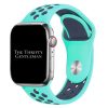 Silicone Sport Watch Strap Apple Watch - Aqua / Navy Blue