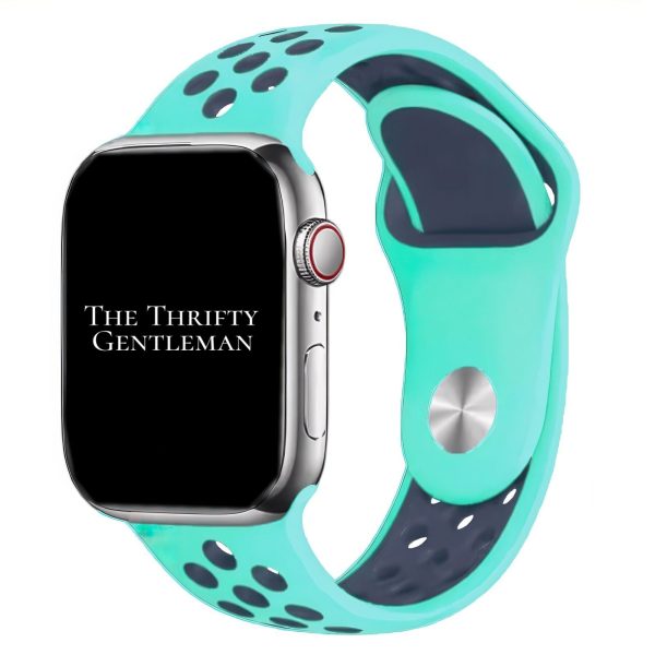 silicone-sport-watch-band-for-apple-watch-in-aqua-navy-blue-the-thrifty-gentleman.jpg Silicone Sport Watch Strap Apple Watch - Aqua / Navy Blue