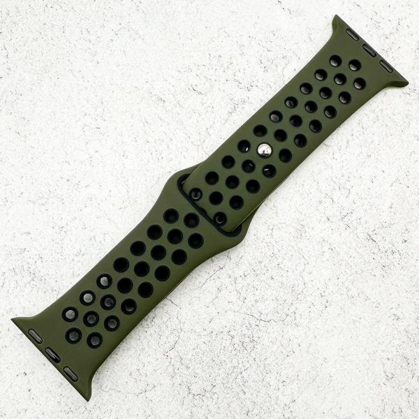 Silicone Sport Watch Strap Apple Watch - Army Green / Black