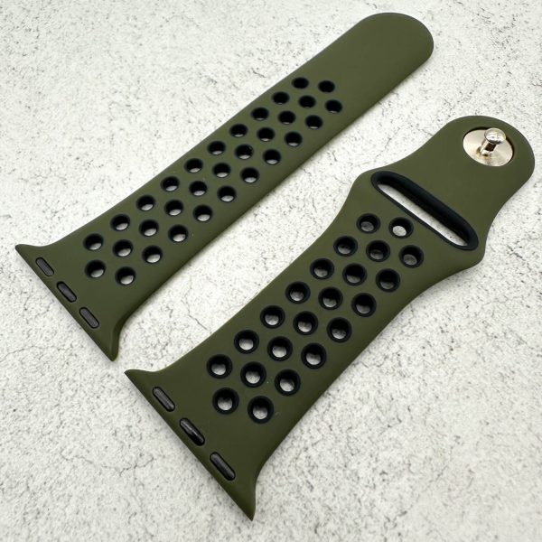 Silicone Sport Watch Strap Apple Watch - Army Green / Black