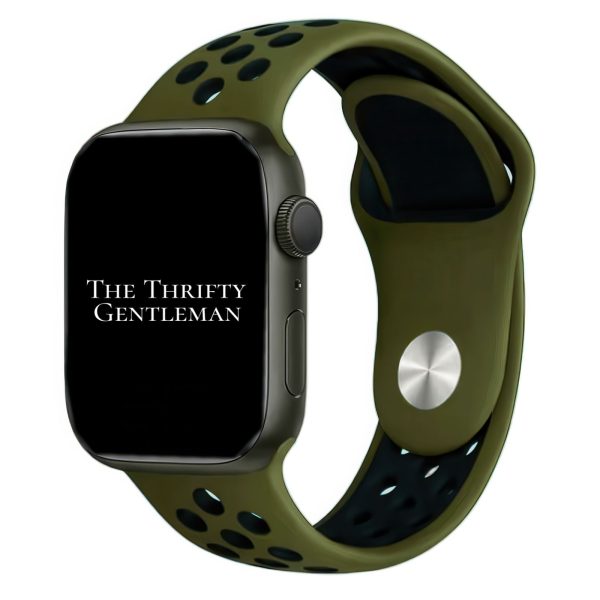 Silicone Sport Watch Strap Apple Watch - Army Green / Black