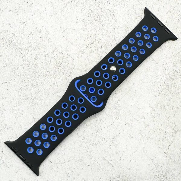 Silicone Sport Watch Strap Apple Watch - Black / Blue