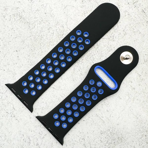 Silicone Sport Watch Strap Apple Watch - Black / Blue