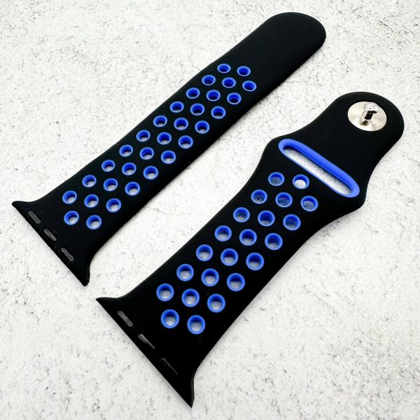 Silicone Sport Watch Strap Apple Watch - Black / Blue