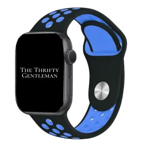 Silicone Sport Watch Strap Apple Watch - Black / Blue