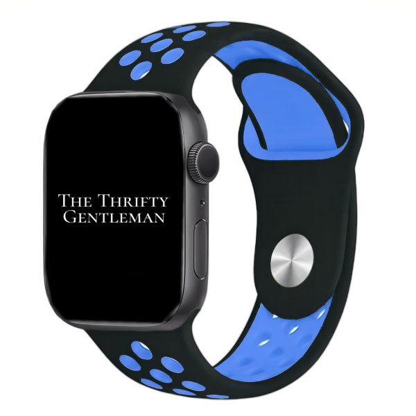 Silicone Sport Watch Strap Apple Watch - Black / Blue