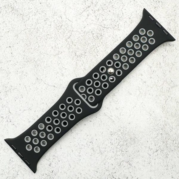 Silicone Sport Watch Strap Apple Watch - Black / Grey