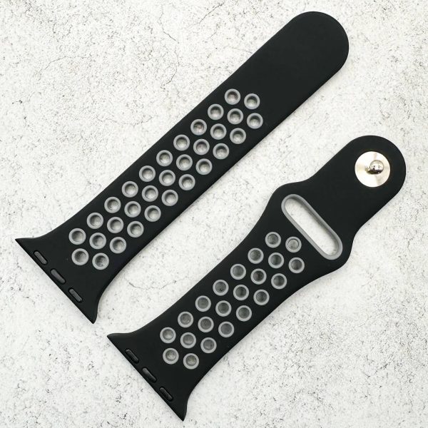 Silicone Sport Watch Strap Apple Watch - Black / Grey