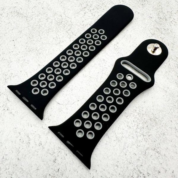 Silicone Sport Watch Strap Apple Watch - Black / Grey
