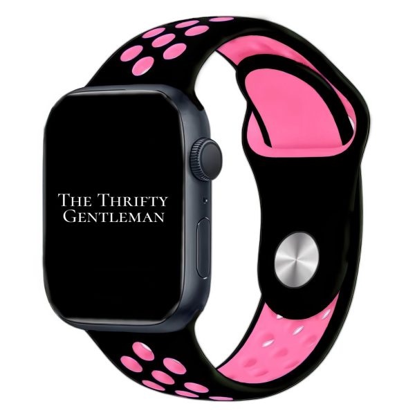 Silicone Sport Watch Strap Apple Watch - Black / Pink