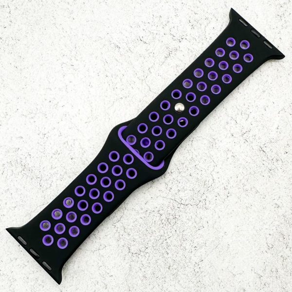 silicone-sport-watch-band-for-apple-watch-in-black-purple-1.jpg Silicone Sport Watch Strap Apple Watch - Black / Purple