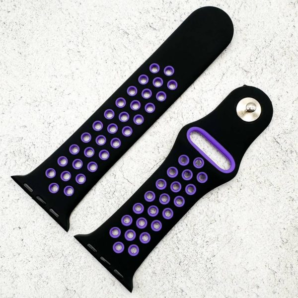 silicone-sport-watch-band-for-apple-watch-in-black-purple-2.jpg Silicone Sport Watch Strap Apple Watch - Black / Purple