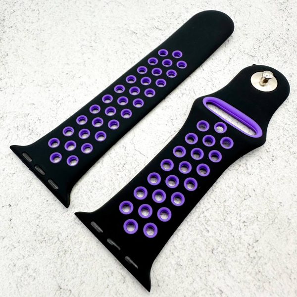 silicone-sport-watch-band-for-apple-watch-in-black-purple-3.jpg Silicone Sport Watch Strap Apple Watch - Black / Purple