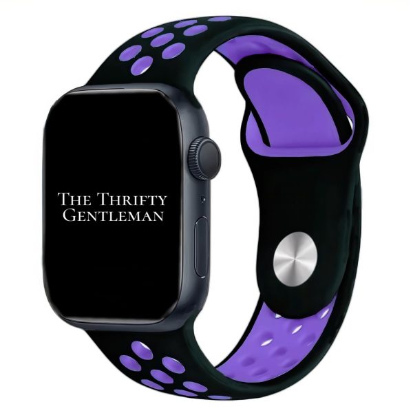 silicone-sport-watch-band-for-apple-watch-in-black-purple-the-thrifty-gentleman.jpg Silicone Sport Watch Strap Apple Watch - Black / Purple