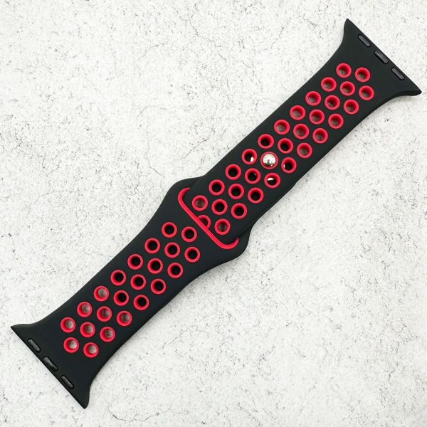 Silicone Sport Watch Strap Apple Watch - Black / Red
