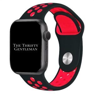 silicone-sport-watch-band-for-apple-watch-in-black-red-the-thrifty-gentleman.jpg Silicone Sport Watch Strap Apple Watch - Black / Red