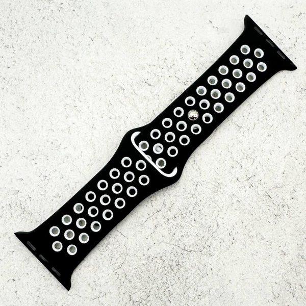Silicone Sport Watch Strap Apple Watch - Black / White
