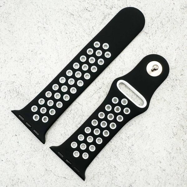 Silicone Sport Watch Strap Apple Watch - Black / White