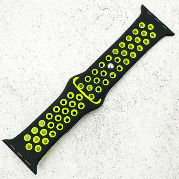 Silicone Sport Watch Strap Apple Watch - Black / Yellow