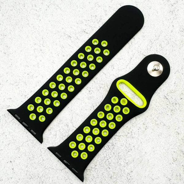 Silicone Sport Watch Strap Apple Watch - Black / Yellow