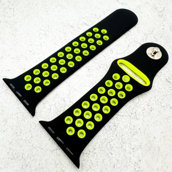Silicone Sport Watch Strap Apple Watch - Black / Yellow