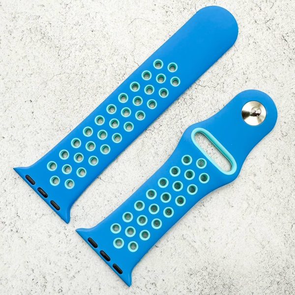 Silicone Sport Watch Strap Apple Watch - Blue / Light Blue