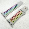 Silicone Sport Watch Strap Apple Watch - Grey / Rainbow