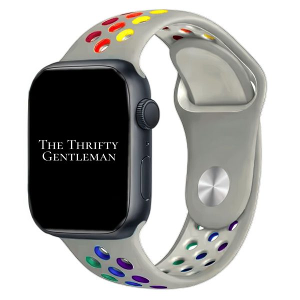 Silicone Sport Watch Strap Apple Watch - Grey / Rainbow