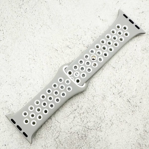Silicone Sport Watch Strap Apple Watch - Grey / White