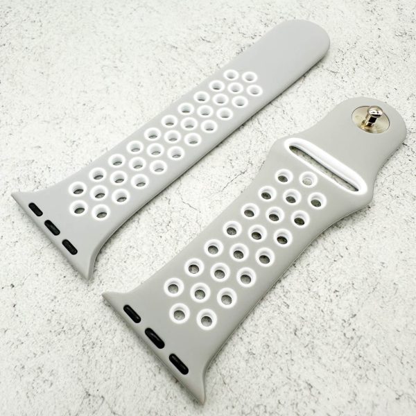 Silicone Sport Watch Strap Apple Watch - Grey / White