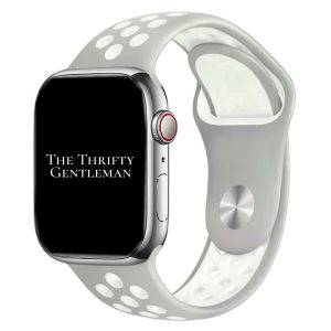 silicone-sport-watch-band-for-apple-watch-in-grey-white-the-thrifty-gentleman.jpg Silicone Sport Watch Strap Apple Watch - Grey / White