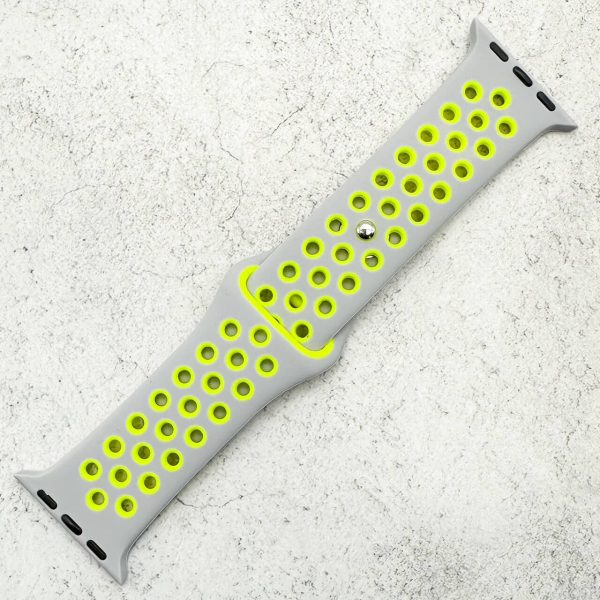 Silicone Sport Watch Strap Apple Watch - Grey / Yellow