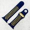 Silicone Sport Watch Strap Apple Watch - Navy Blue / Yellow