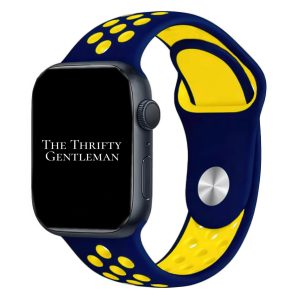 Silicone Sport Watch Strap Apple Watch - Navy Blue / Yellow