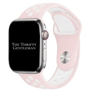Silicone Sport Watch Strap Apple Watch - Pink / White