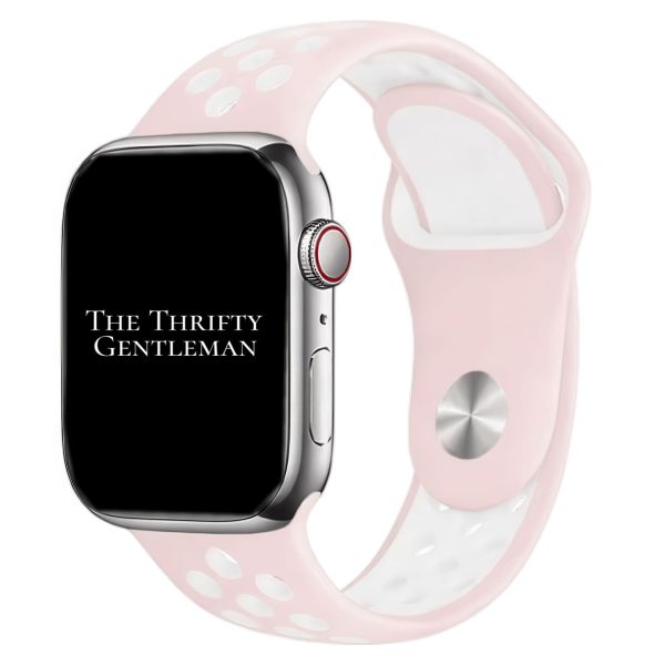 Silicone Sport Watch Strap Apple Watch - Pink / White