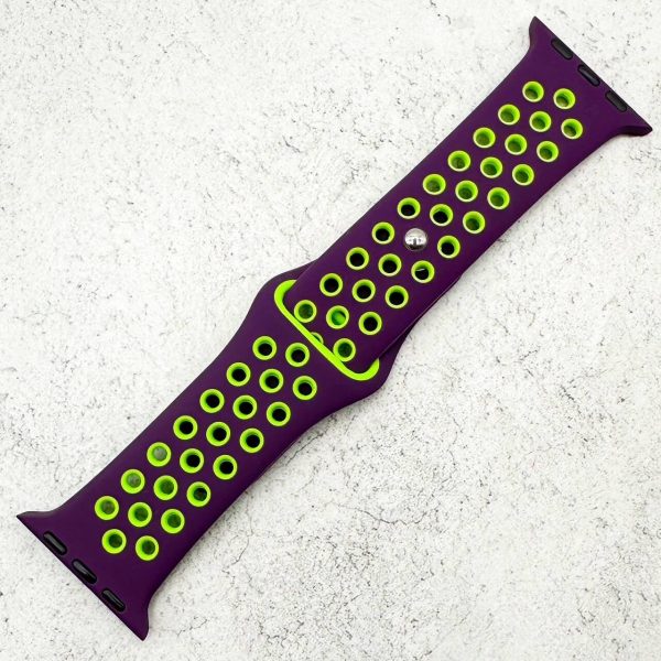 Silicone Sport Watch Strap Apple Watch - Purple / Green