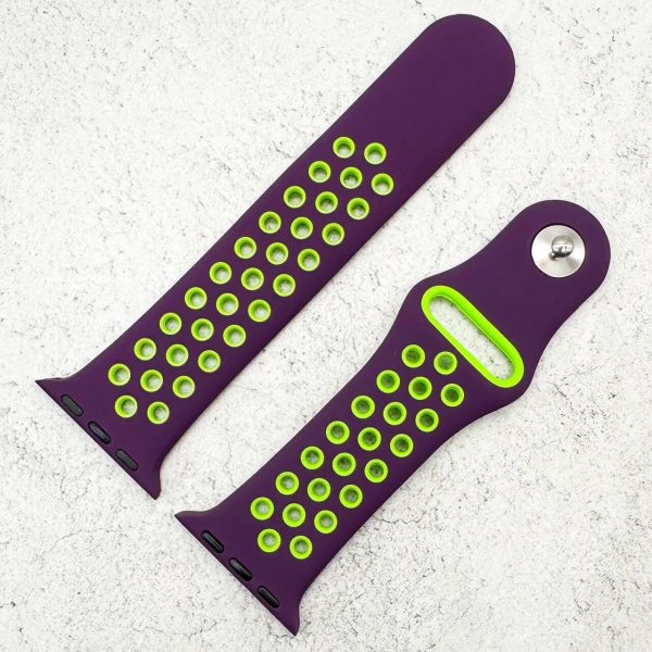 Silicone Sport Watch Strap Apple Watch - Purple / Green