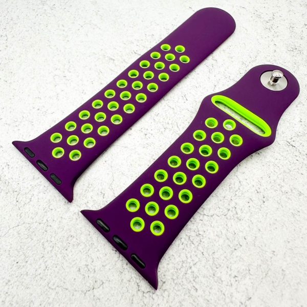 Silicone Sport Watch Strap Apple Watch - Purple / Green