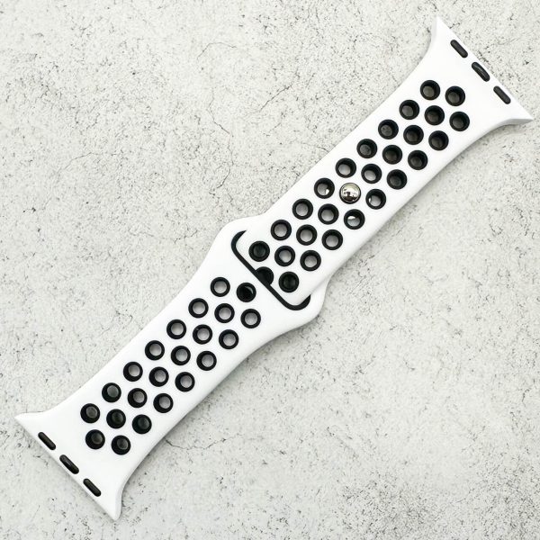 Silicone Sport Watch Strap Apple Watch - White / Black