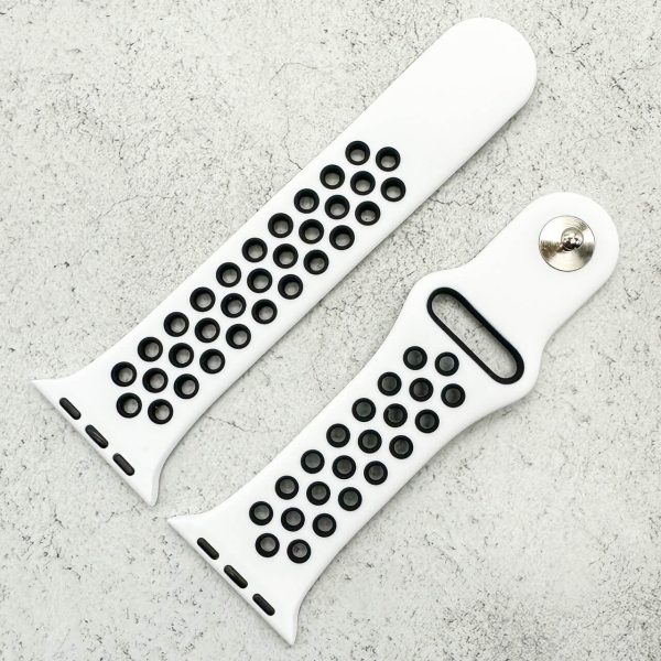 Silicone Sport Watch Strap Apple Watch - White / Black