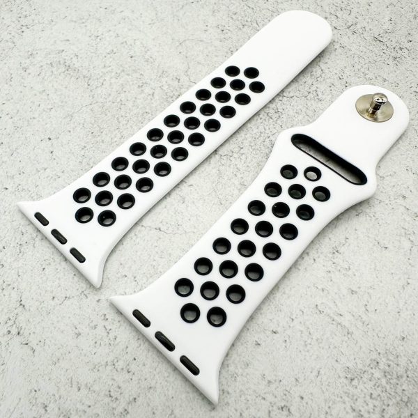 Silicone Sport Watch Strap Apple Watch - White / Black