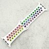 Silicone Sport Watch Strap Apple Watch - White / Rainbow