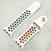 Silicone Sport Watch Strap Apple Watch - White / Rainbow