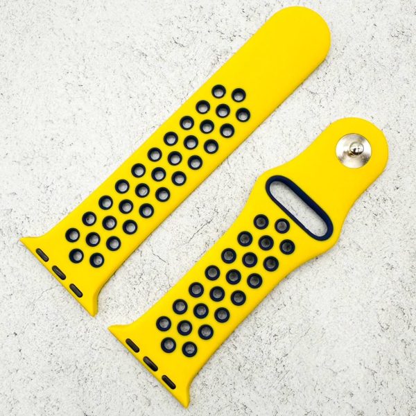 Silicone Sport Watch Strap Apple Watch - Yellow / Navy Blue