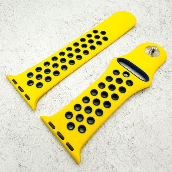 Silicone Sport Watch Strap Apple Watch - Yellow / Navy Blue