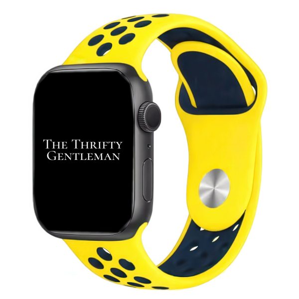 Silicone Sport Watch Strap Apple Watch - Yellow / Navy Blue